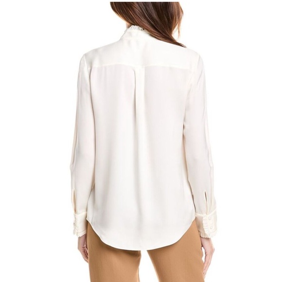 Theory Ivory Modern Silk Shirt - Picture 2 of 10